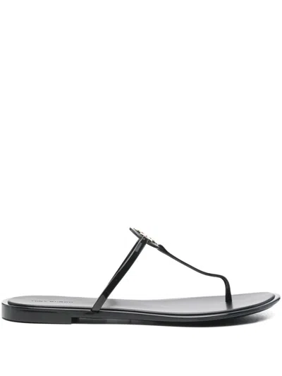 Tory Burch Embellished Thong Sandals In Black
