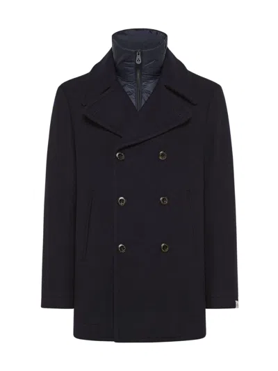 Peuterey Double-breasted Jacket With Bib In Black