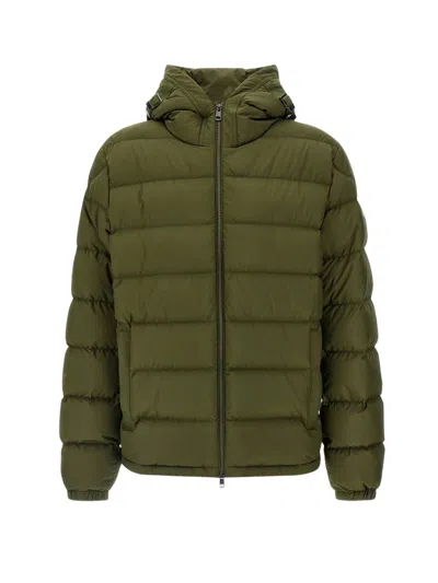 Moncler Men Baudinet Down Jacket With Logo Patch In Black