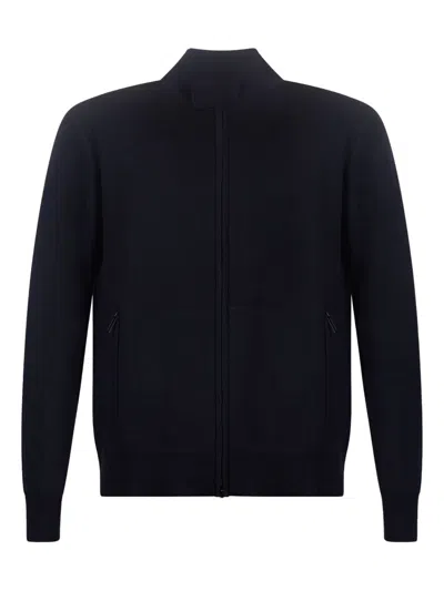 Paolo Pecora Long-sleeved Crew Neck Sweater In Black