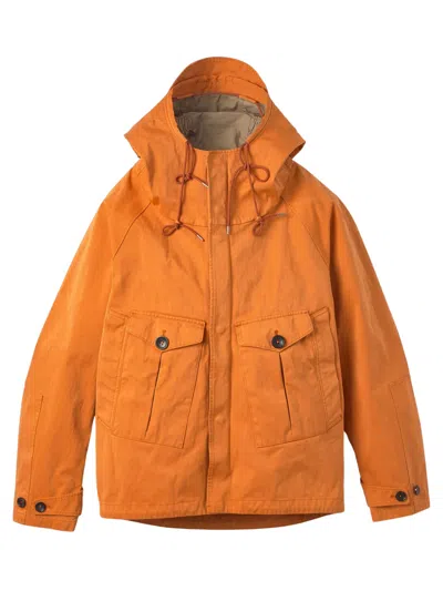 Ten C Hooded Anorak Featuring Front Pockets In Orange