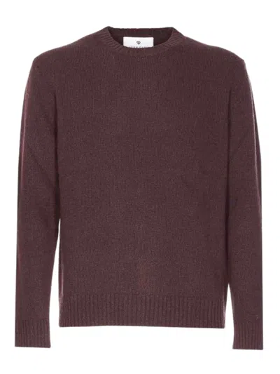 Seven Gauge Wool Crewneck Sweater In Burgundy