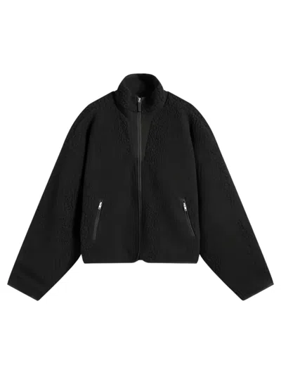 Entire Studios Textured High Neck Long Sleeve Jacket In Black