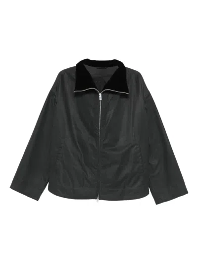 Totême Black Solid Zipped Jacket In Black