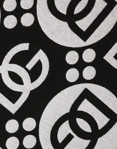Dolce & Gabbana Wool Jacquard Blanket In Black
