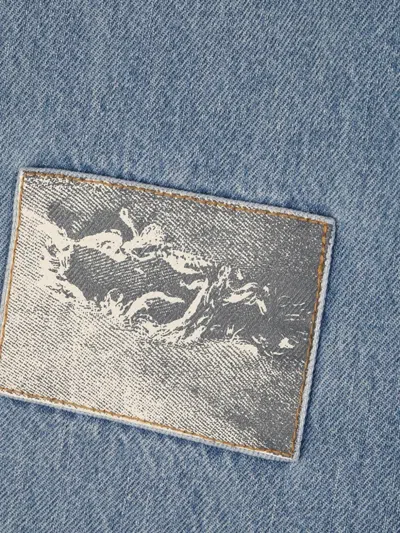 Marc Jacobs Patchwork Denim Shorts In Blue