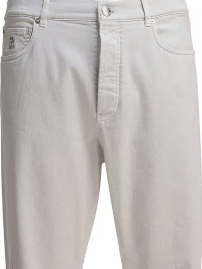 Brunello Cucinelli Tailored Jeans With Classic Five-pocket Design In White
