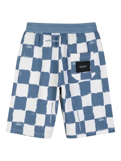 Marc Jacobs Checkered Drawstring Shorts In Blue