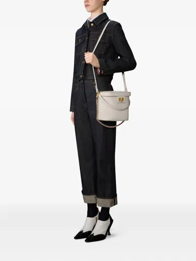 Thom Browne Pebble Grain Box Bag In Gray