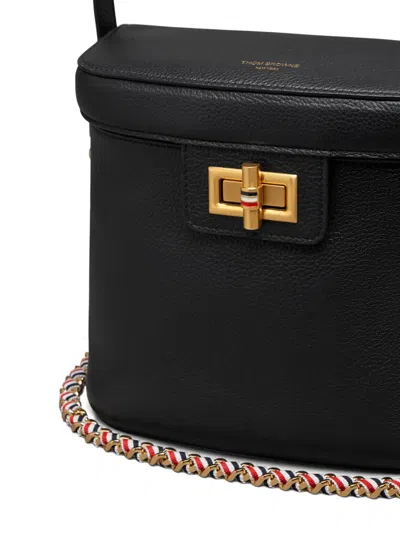 Thom Browne Pebble Grain Box Tote Bag In Black