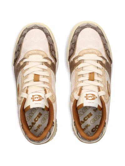 Coach Panelled Sneakers In Brown