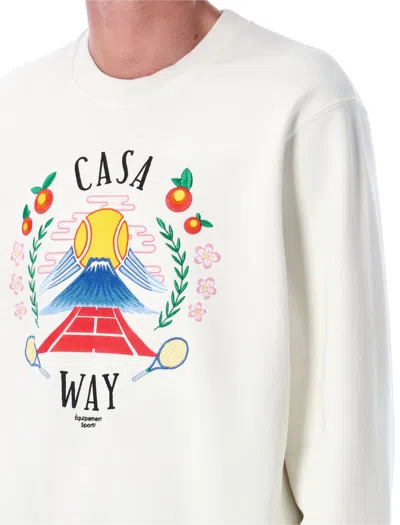 Casablanca Casa Way Mountain Embroidered Sweatshirt In White