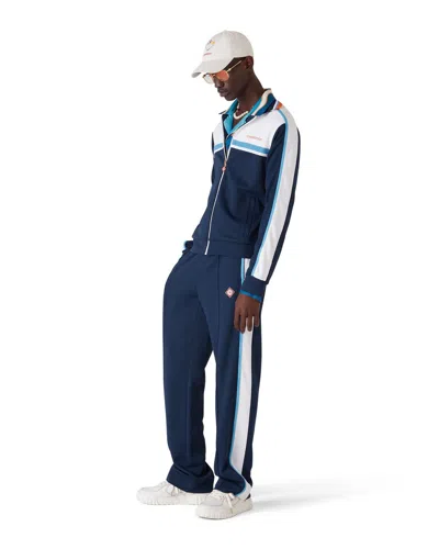 Casablanca Mens Textured Track Jacket Round Pique In Blue