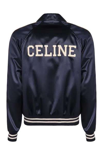 Celine Bomber Jacket In Technical Fabric In Black