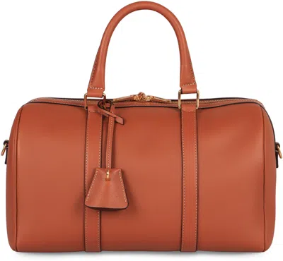 Celine Leather Boston Bag In Brown