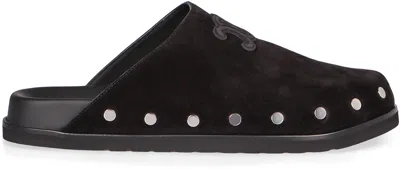 Celine Pitea Suede Mules In Black