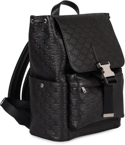 Celine Printed Leather Backpack In Black