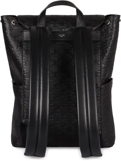 Celine Printed Leather Backpack In Black