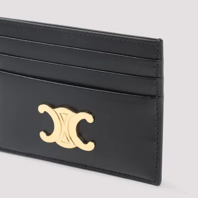 Celine Triomphe Card Holder In Black