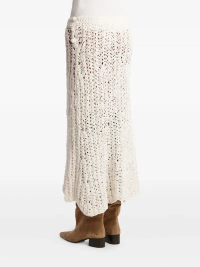 Khaite Iori Open-knit Skirt In White