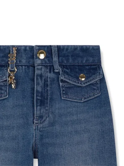 Chloé Patch Pocket Charm Denim Trousers In Blue