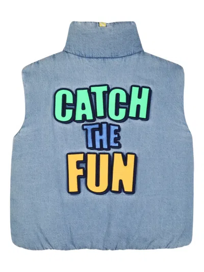 Billieblush Zip-up Puffer Vest In Blue