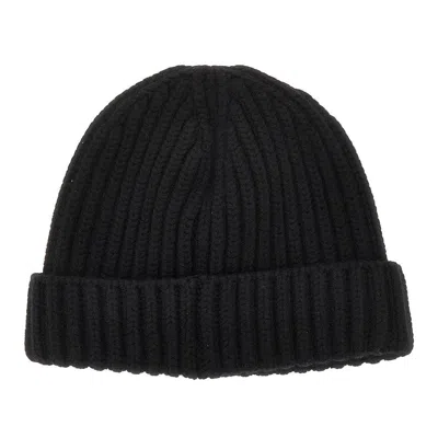 Prada L Beanie Hat With Triangle Logo In Black