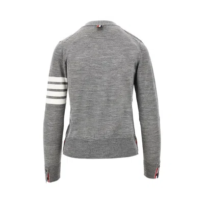 Thom Browne '4 Bar' Wool Cardigan In Gray