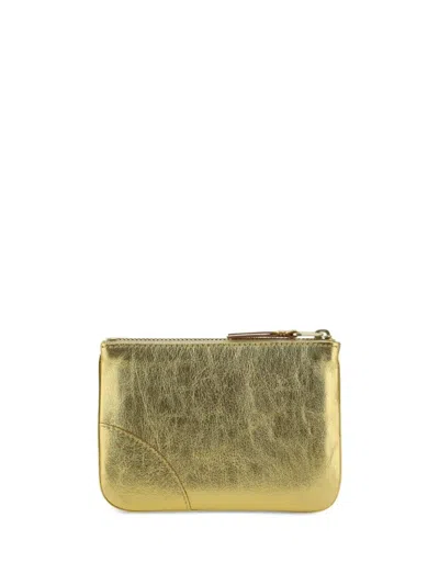 Comme Des Garçons Wallet "gold And Silver" Pouch In Green