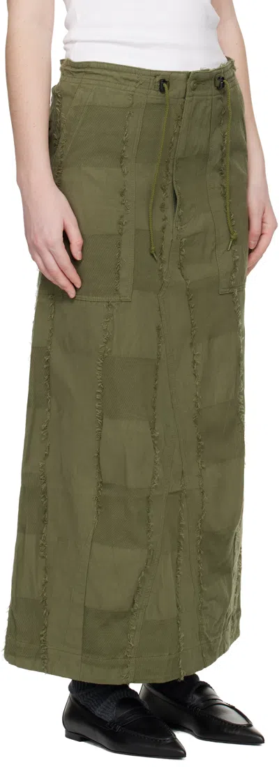 Needles Khaki String Fatigue Midi Skirt In Multi