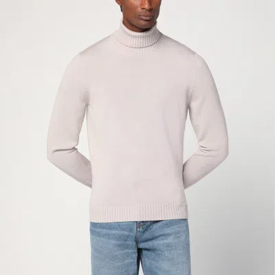 Drumohr Wool Turtleneck Sweater Long Sleeves In Gray