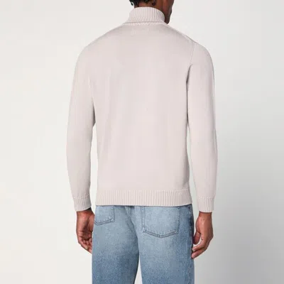 Drumohr Wool Turtleneck Sweater Long Sleeves In Gray