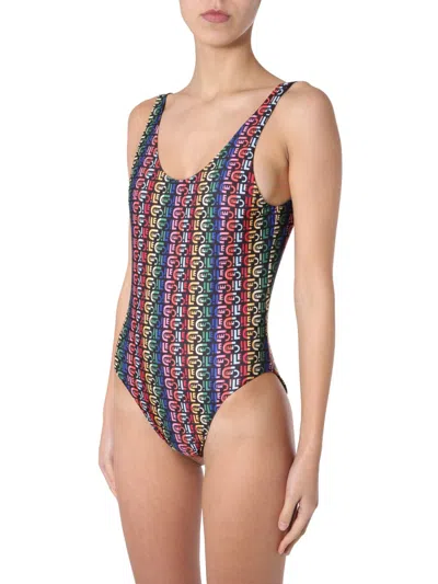 Etre Cecile Rainbow Logo Print Swimsuit In Multi