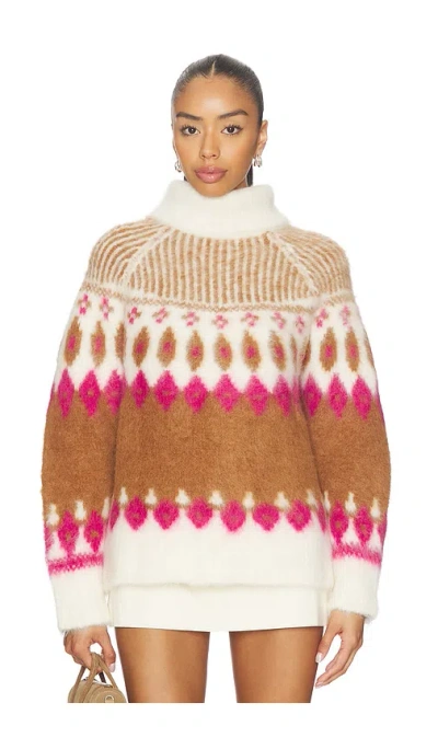 Naadam Italian Luxe Brushed Fair Isle Reversible Cardigan In Multi