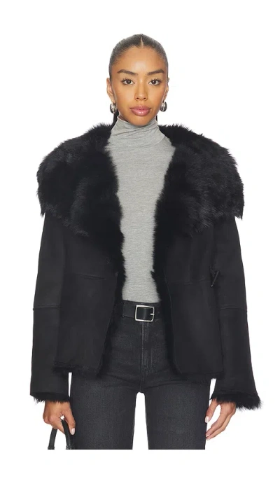 Allsaints Wilton Reversible Shearling Jacket In Blue