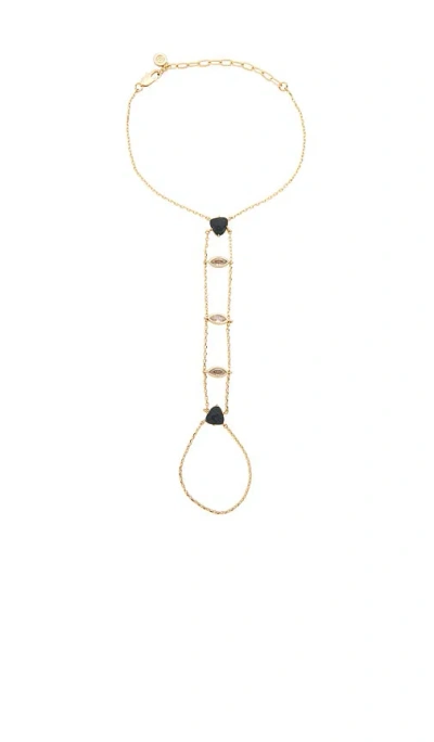 Ettika Black Solstice Hand Chain In Gold