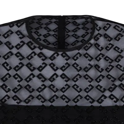 Givenchy Black Silvery Polyam Dresses In Black