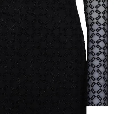 Givenchy Black Silvery Polyam Dresses In Black