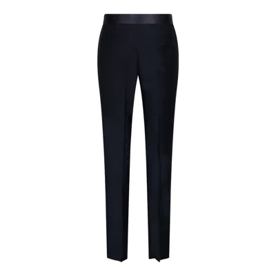 Givenchy Blue Wool Mohair Trousers In Multi