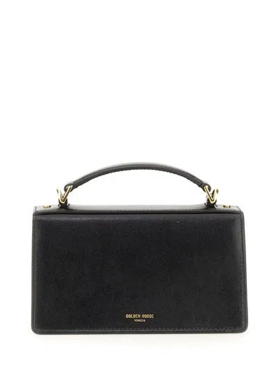 Golden Goose Venice Small Bag In Black Palmellate Leather And Gold Details