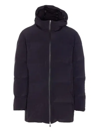 Herno New Impact Medium Weight Hooded Down Jacket In Blue