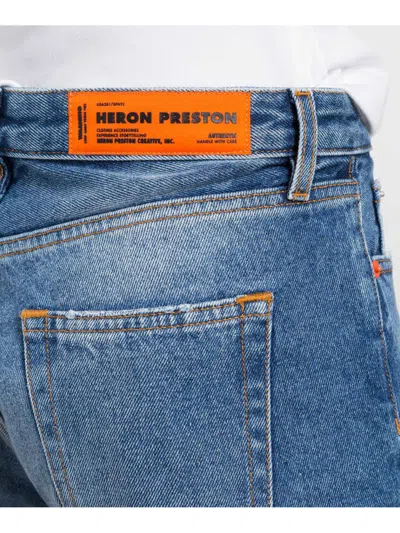 Heron Preston 5 Pockets Slim Fit Jeans In Blue
