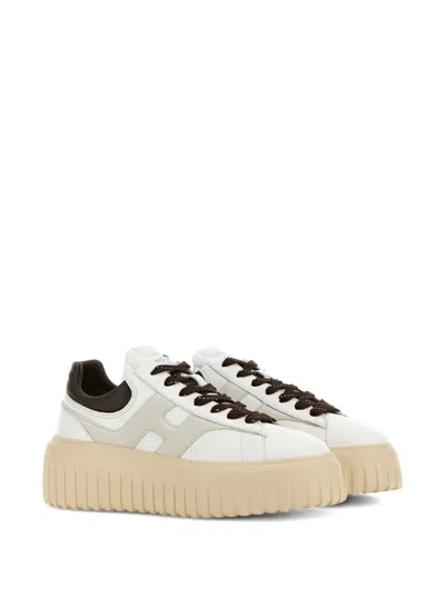 Hogan H-stripes Nappa Leather Sneakers In White