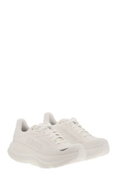 Hoka Bondi 9 Rubber-trimmed Mesh Sneakers In White