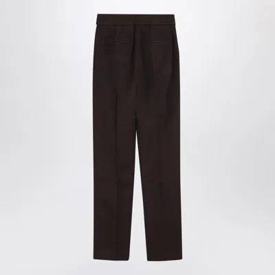 Jacquemus Tailored Pants In Silk-blend In Dark Brown
