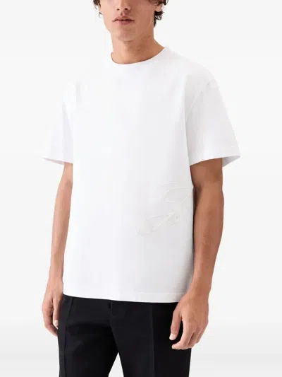Jacquemus J Embroidered Crew Neck T-shirt In White