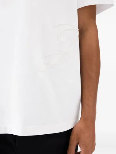 Jacquemus J Embroidered Crew Neck T-shirt In White