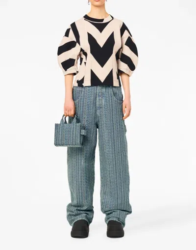 Marc Jacobs The Monogram Denim Mini Tote Bag In Pattern