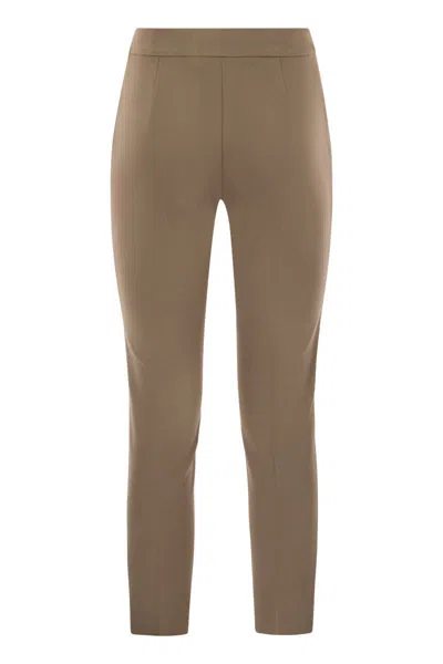 Max Mara Pegno Viscose Jersey Trousers In Brown