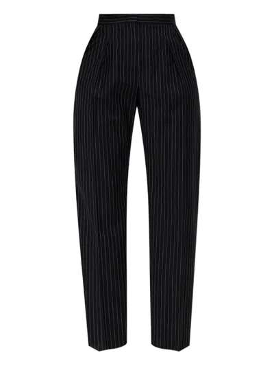 Max Mara Sesamo Carrot Trousers In Wool Cloth In Blue